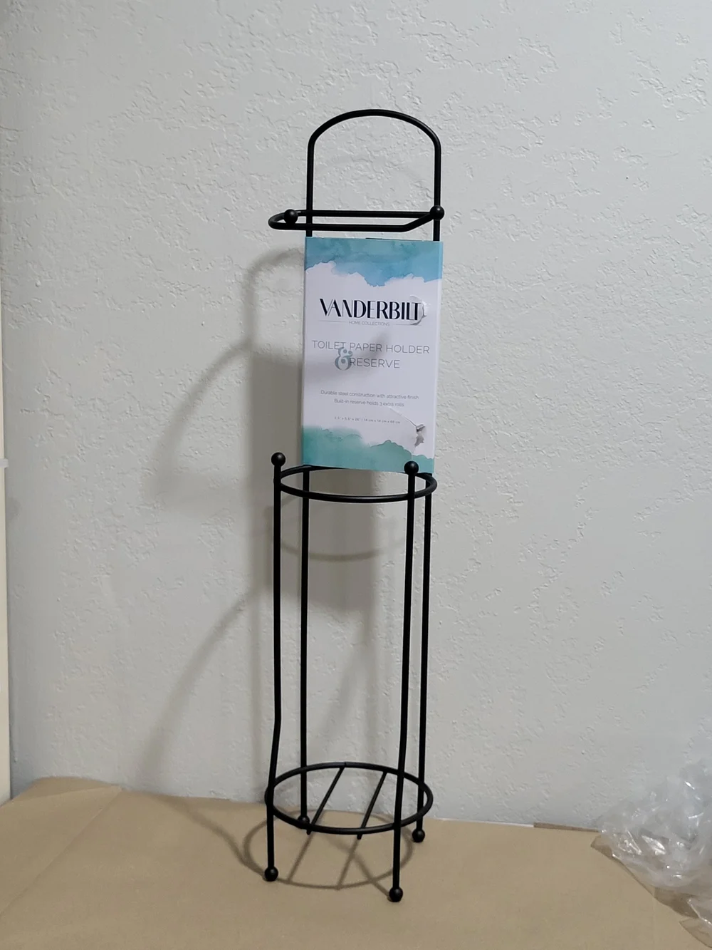 Vanderbilt Black Metal Toilet Paper Holder & Reserve